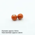 Colorful ceramic round bead 10mm diy jewelry making accessory charm gemstone component - 10mm / Flower Glaze Orange