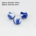 Blue and white porcelain ceramic beads 10mm round loose beads for diy jewelry making accessories - 10mm / Blue Glaze Floral