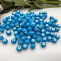 Blue ceramic round beads loose beads for DIY jewelry making and bracelet accessories - 8mm / Sky Blue