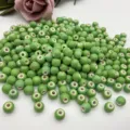 Green ceramic round loose beads for DIY jewelry making, handmade bracelets and accessories. - 8mm / Fruit Green