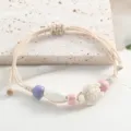 Chic ceramic turtle braided bracelet, cute adjustable handmade beaded wristband for daily wear. - Sea Turtle Very Light Pink Spacer Beads