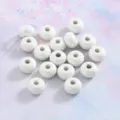 White ceramic beads loose abacus shape spacer beads for handmade DIY jewelry making 9mm - Glossy White