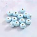 Macaron electroplated ceramic beads abacus shape loose beads for DIY jewelry bracelets making - Glossy Light Blue