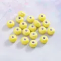 Macaron ceramic beads abacus shaped loose beads DIY bracelet accessories 9mm hole 2.6mm - Glossy Light Yellow