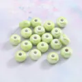 Macaron tire electroplated ceramic beads abacus shape handmade DIY jewelry making accessories - Glossy Yellow-Green