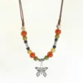 New Chinese ceramic butterfly necklace for women, niche literary sweater chain, elegant jewelry. - Colorful Butterfly