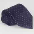 Dark purple polka dot men's business tie, classic jacquard formal wear necktie for wedding. - Deep Purple Dot (20)