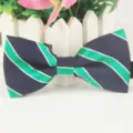 Herren Polyester Gestreifter Fliege Marineblau Gruen Britisch Stil Business Halsschmuck - LJ-HH42