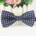 Klassische dunkelblaue Pünktchen-Fliege für Herren, elegantes Polyester-Anzug-Accessoire. - LJ-HH06