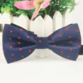 Dunkelblaue gepunktete Polyester Fliege für Herren Business Anzug Hochzeit formelle Kleidung. - LJ-HH08