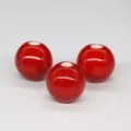 Perles en Ceramique a Grand Trou 16mm Perles Rouges en Vrac pour Fabrication de Bijoux DIY - Rouge Vif