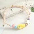 Handmade braided ceramic fish and star bead bracelet cute colorful jewelry variant - Cute Starfish Beads (Yellow)