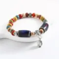 New Chinese ethnic style ceramic beaded bracelet retro colorful bracelet jewelry for women - CS021 Cold Brew Ice Flower