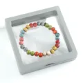 Colorful Ceramic Bead Bracelet Multicolored Chinese Style Boho Beaded Wrist Jewelry - CS025 Colorful Journey (6mm 2, Boxed)