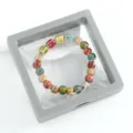 Colorful ceramic beaded bracelet with metal spacers, ethnic style single layer wrist jewelry. - CS029 Spring Intoxication (Boxed)