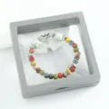 Ethnic style ceramic beaded bracelet with colorful stones and cute star charm for women - CS033 Romantic Galaxy (Bean Green) (Boxed)