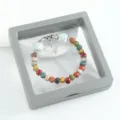 Chinese style colorful ceramic beaded bracelet with cute star pendant for women fashion jewelry - CS035 Romantic Galaxy (Blue) (Boxed)