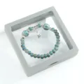 New Chinese ethnic ceramic beaded bracelet with retro glazed beads and cute smiling star pendant. - CS037 Star Companion (Blue) (Boxed)