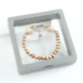 Ethnic style ceramic beaded bracelet with star charm, single circle jewelry for women. - CS038 Star Companion (Coffee & White) (Boxed)