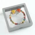 Colorful ceramic beaded bracelet with metal butterfly pendant, ethnic single-layer wrist jewelry. - CS042 Summer Butterfly (Boxed)