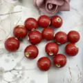 Perline di ceramica Jingdezhen 18mm rosse smaltate accessori per gioielli fai da te - Perlina Tonda / Smalto a Fiori Rosso