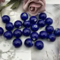 Perline ceramica Jingdezhen 18mm blu scuro smaltato DIY bracciale collana accessori gioielli - Perlina Tonda / Blu Zaffiro