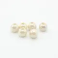Cream ceramic round loose beads, DIY jewelry accessories, smooth surface, hole drilled. - 10mm / Pearl White