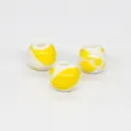 10mm glazed ceramic beads for DIY handmade bracelets necklaces jewelry making supplies. - 10mm Splashed Glaze, 2.8mm Hole / White Splashed with Yellow