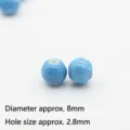 Blue ceramic round beads loose spacers for DIY jewelry making 8mm diameter 2.8mm hole - 8mm / Sky Blue Splashed with Purple and White