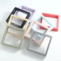 Transparent jewelry PE film suspension box colorful square storage box main display - Random Mixed Colors