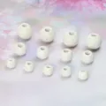 Beige ceramic spacer beads for DIY bracelets and necklaces, smooth round craft supply. - 6mm Round Beads, Hole Approx. 3mm / Bodhi Seed (Price for 1 Piece)