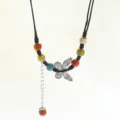 New Chinese style ceramic butterfly necklace for women artistic vintage clavicle chain jewelry - Lily of the Valley Aura