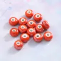 Red ceramic beads abacus shape loose beads DIY bracelet accessories 9mm hole 2.6mm ceramic craft - Bright Orange