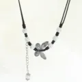 New Chinese ceramic butterfly necklace, elegant vintage artsy clavicle chain for women fashion. - Rainy Pavilion
