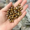 8mm brown ceramic loose beads, glazed candy style DIY jewelry making accessories for bracelets. - 6mm Round Beads, Hole Approx. 3mm / Caramel Color (Price for 1 Piece)