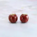 Retro ceramic watermelon beads for DIY jewelry making, handmade bracelets and necklaces. - 10 Pieces/Pack / Small Watermelon Beads, Red Flower Glaze (10 Pcs)