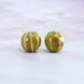 Retro glazed watermelon ceramic bead variant, 11mm DIY handmade loose jewelry accessory part. - 10 Pieces/Pack / Small Watermelon Beads, Yellow Flower Glaze (10 Pcs)