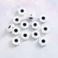 Ceramic daisy smiley beads for handmade DIY jewelry, bracelet making, 10x9.4mm loose beads. - White & Black Vertical Hole
