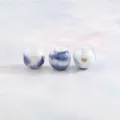 Keramik lose Perlen Porzellan Stil rund Abstandshalter DIY Schmuckzubehör basteln - 12 mm Glänzendes gesprenkeltes Blau-Weiß-Porzellan