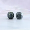 Retro floral glaze ceramic watermelon beads loose beads DIY jewelry making accessories 11mm - 10 Pieces/Pack / Small Watermelon Pattern Variegated Glaze (Grayish White, 10 Pcs)