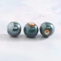 Keramik Perlen rund 14.5mm glasierte Asche Perle DIY Schmuck Armband Basteln Zubehörteile - 14 mm Glänzendes Fließglasur-Blau