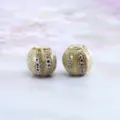 Retro glazed ceramic melon beads loose beads for DIY bracelet necklace jewelry making accessories - 10 Pieces/Pack / Small Watermelon Beads, Coffee and White Glaze (10 Pcs)