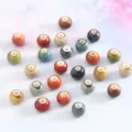 8mm glazed ceramic beads for DIY bracelets and necklaces, colorful round loose craft beads. - 50 Pieces/Pack / 8 Colors Mixed Reactive Glaze, Pack of 50