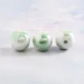 Keramik Weihrauch Asche Perlen 14.6mm gruen weiss poliert DIY Schmuck Accessoire - 14 mm Glänzendes Weiß gesprenkelt mit Fruchtgrün