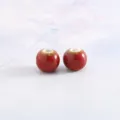 Red Ceramic Beads 8mm Hole 2.8mm DIY Jewelry Making Loose Beads Crafting Supplies - Flower Glaze Red