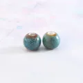 8mm Glazed Ceramic Beads Round Spacer Loose Beads for DIY Bracelet Jewelry Making 1pc - Flower Glaze Blue