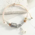 Handmade ceramic starfish woven bracelet, trendy beach style jewelry gift for women girls. - Tiger Cowrie Shell & Starfish Charms