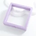 Purple square jewelry suspension box with clear PE film for necklace bracelet storage 90x90mm - Light Purple