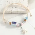 Star Ceramic Bead Woven Bracelet Cute Seafoam Style Adjustable Cord Hand Jewelry Gift - Blue Royal Starfish Charms