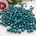Jingdezhen ceramic beads, dark turquoise speckle loose beads for DIY bracelet jewelry making - 6mm / Green Spotted Stone